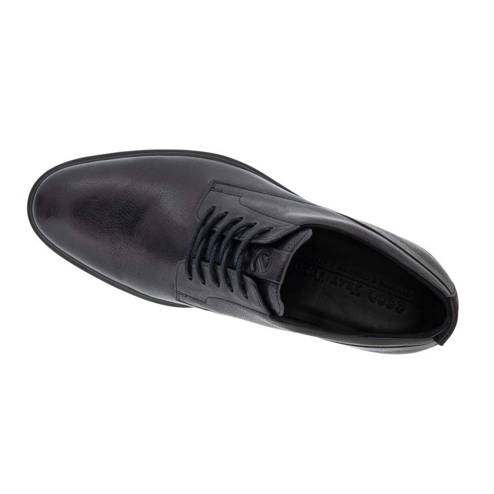 Men's Ecco Citytray Avant Plain Toe Dress Shoes Black | Canada 506QMA